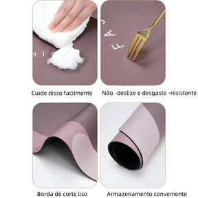 Tapete Oval Absorvente de Banheiro Secagem Rápida Antiderrapante